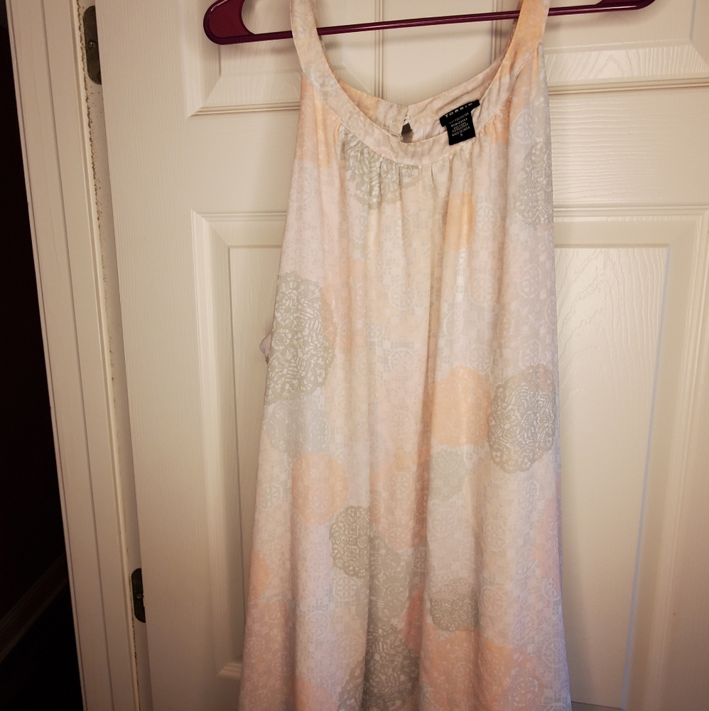 Pastel Peach Pink Gray and Off White Shirt